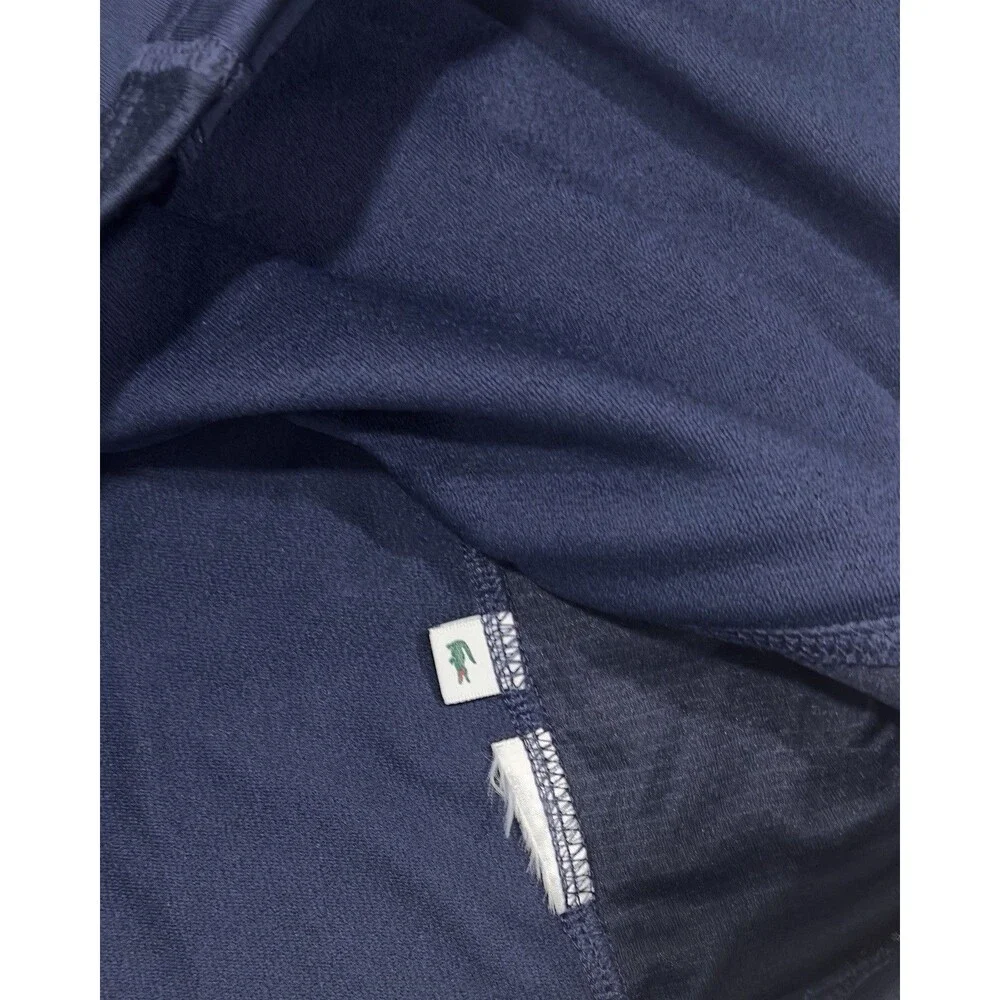 Lacoste Sport Men's M High-Neck Golf Sweatshirt Navy Quarter Zip Performance